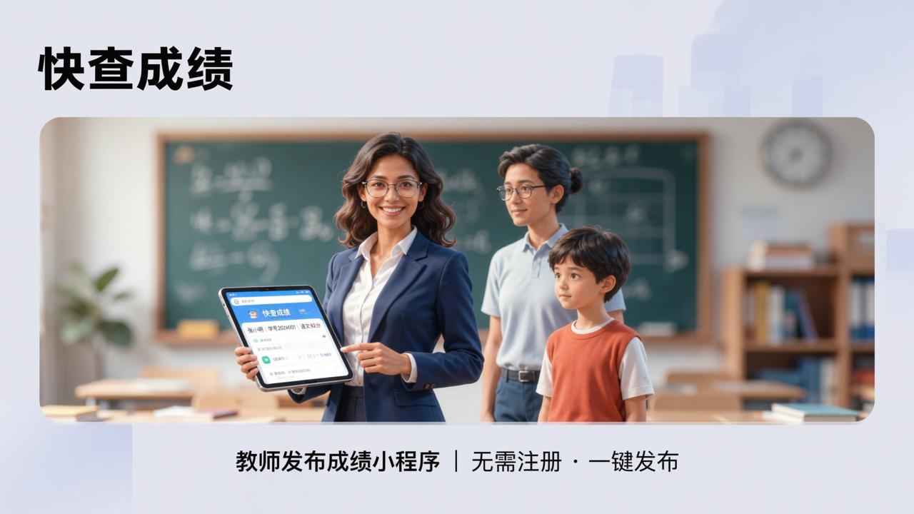 教师发布成绩小程序：快查成绩，无需注册一键发布