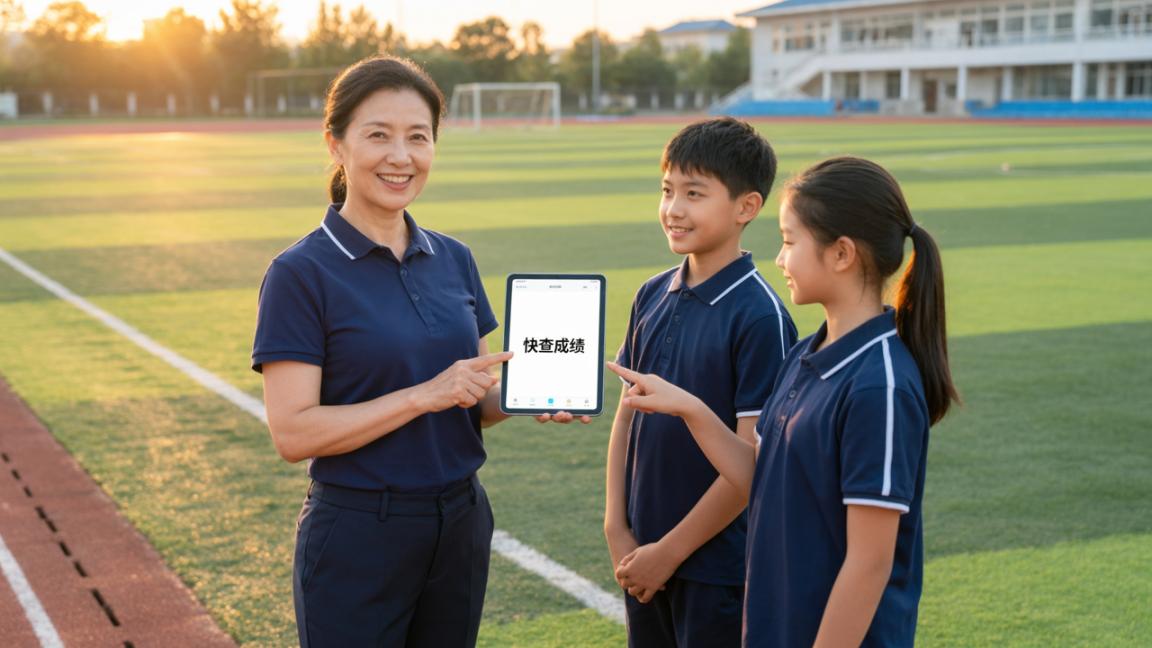 体育老师再也不用一个个报分了，快查成绩一键发布学生扫码即查