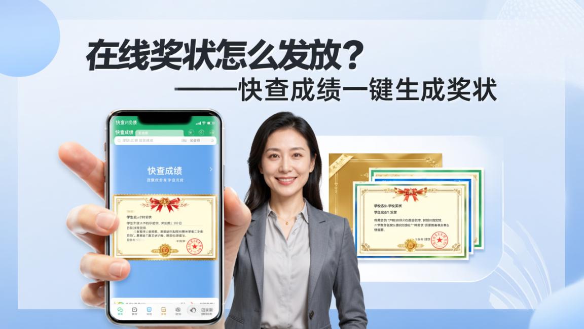 在线奖状怎么发放？「快查成绩」成绩发布后一键生成奖状