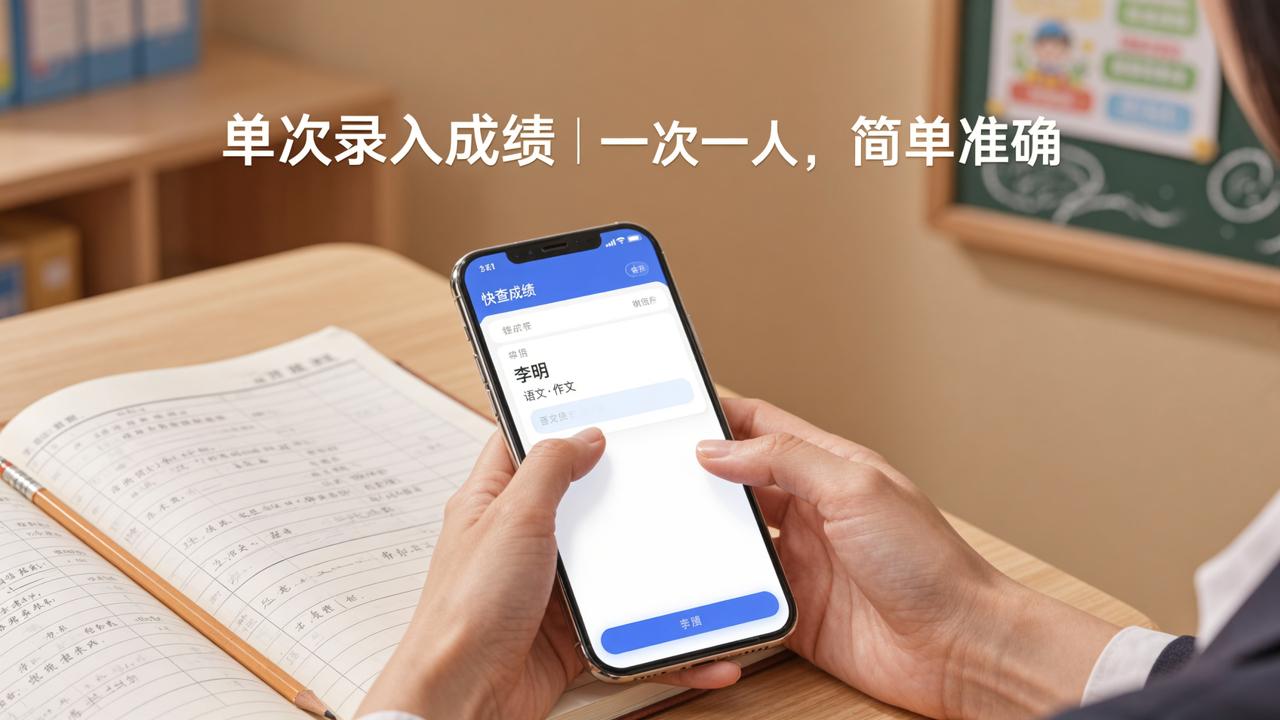 单次录入成绩怎么操作？「快查成绩」一次录入一个学生，简单又准确