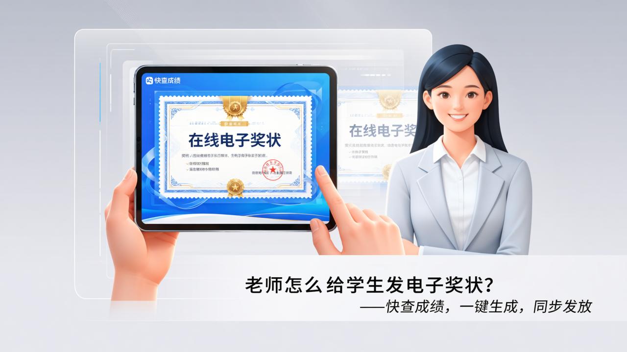老师怎么给学生发电子奖状？「快查成绩」一键生成在线奖状，成绩发布同步发放