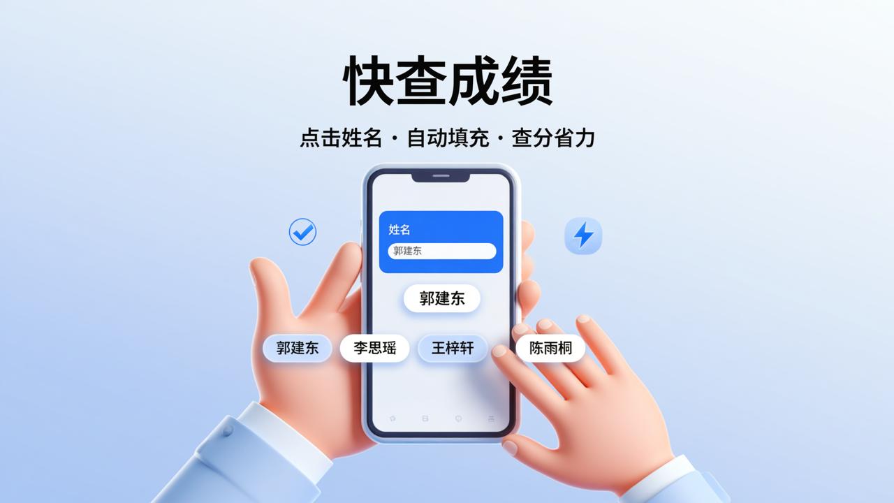 成绩查询快速输入姓名不费劲？「快查成绩」快捷输入，点击姓名自动填充，查成绩省时省力
