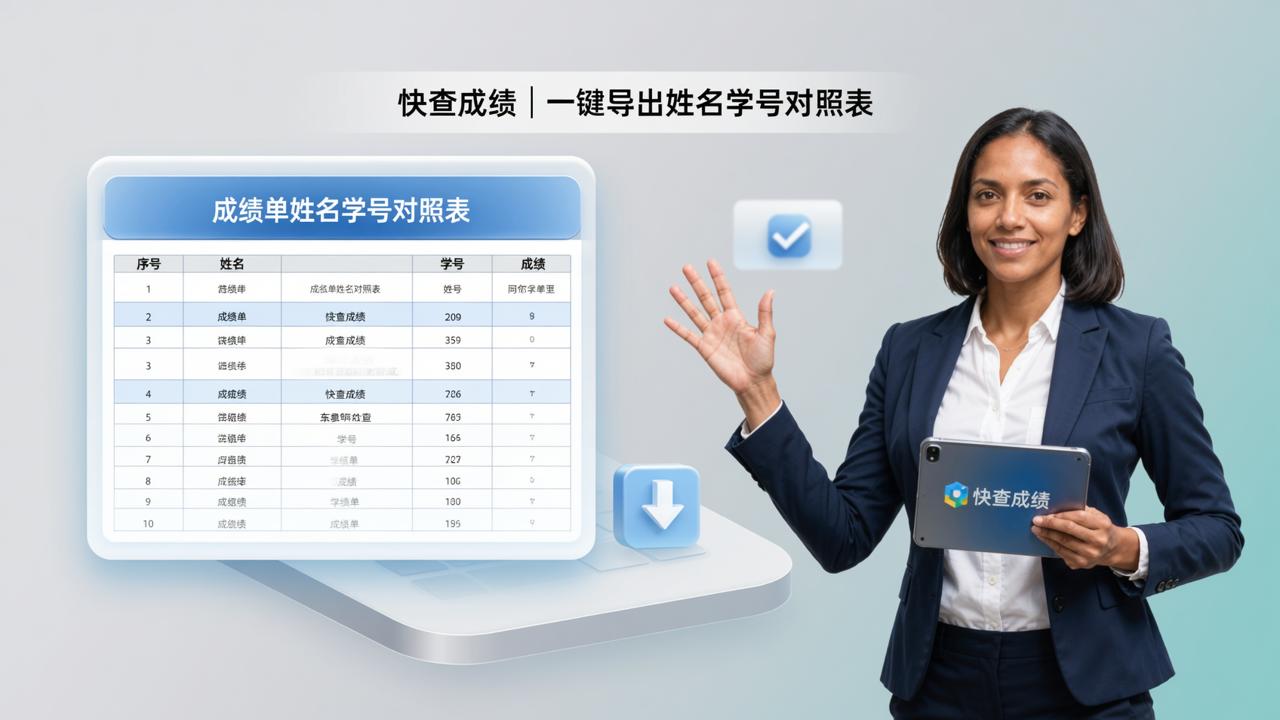 成绩单姓名学号对照表怎么导出？「快查成绩」一键导出学号对照表，名单清晰好管理