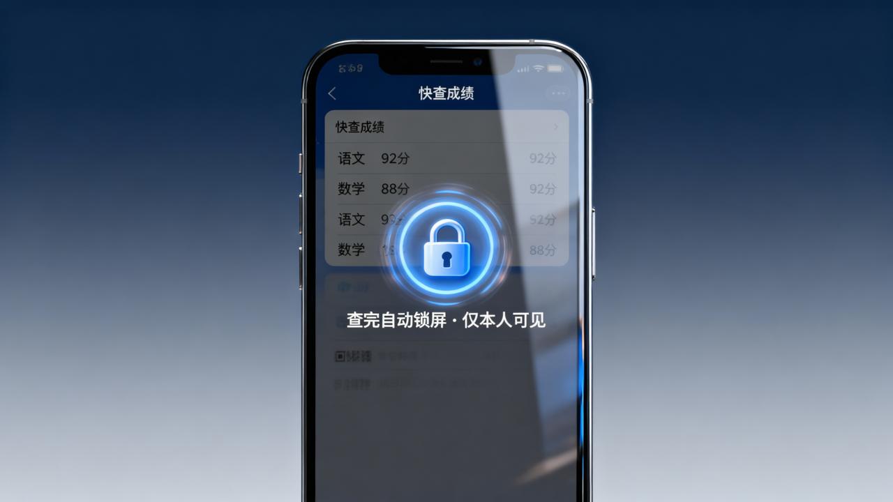 查成绩防偷看小程序：快查成绩，查完自动锁屏只有本人能看